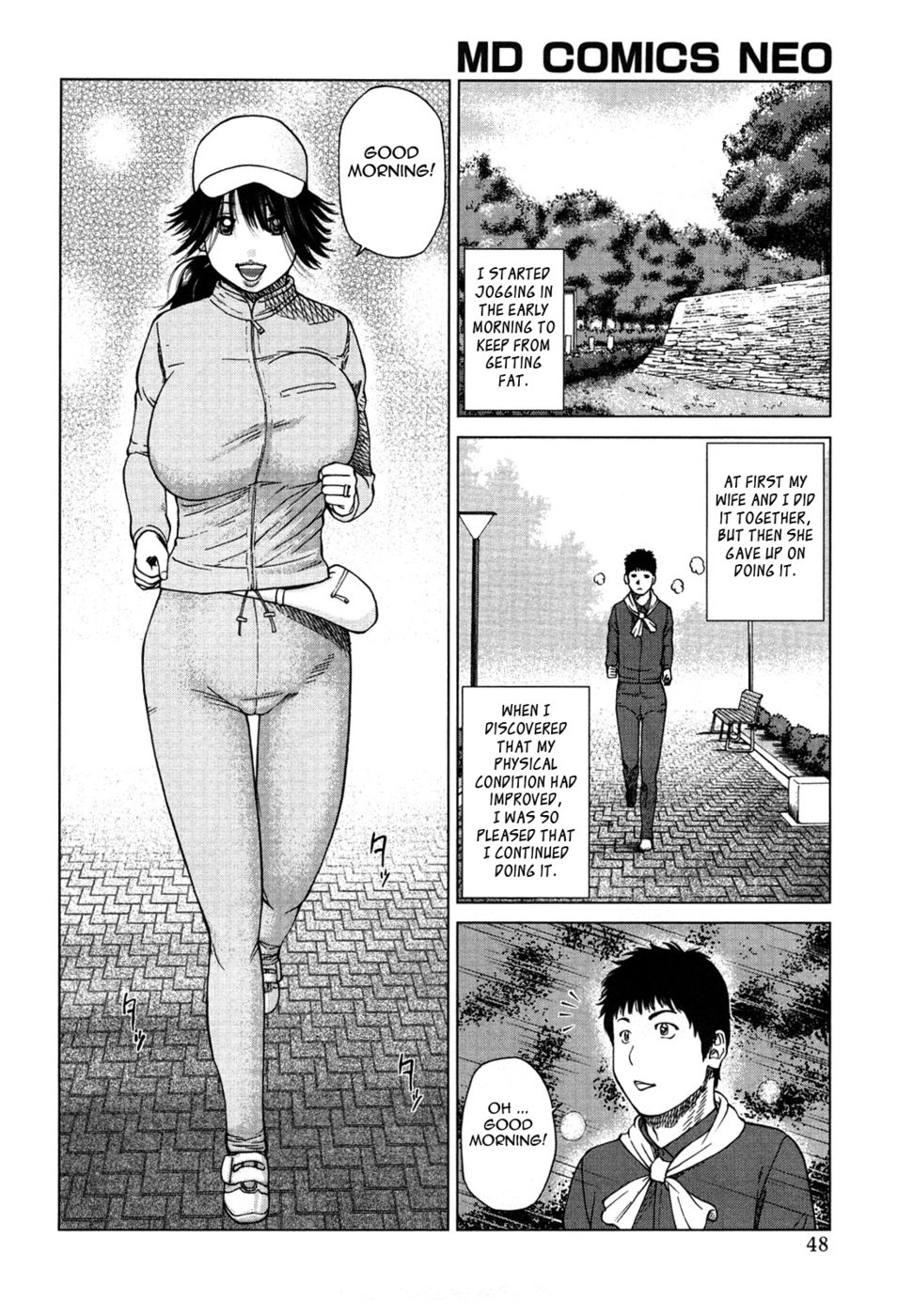 Hentai Manga Comic-Young Wife & High School Girl Collection-Chapter 3-Getting Up Early Is Good For Sex-The Sexy Housewife In The Neighborhood-2
